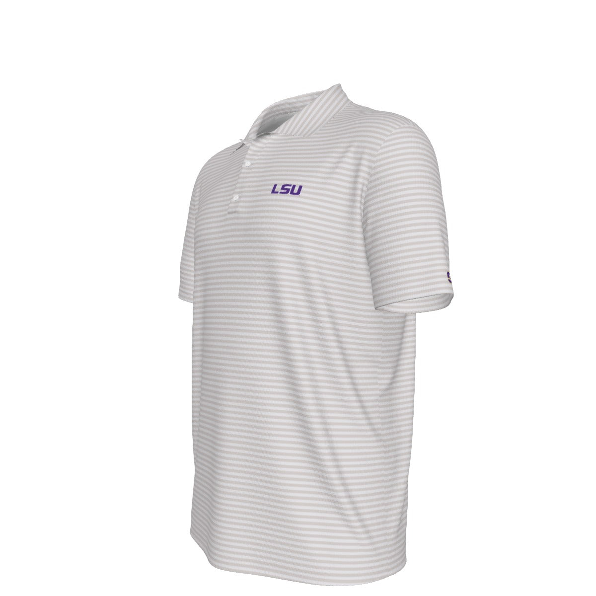 LSU Football Striped Polo - Cream