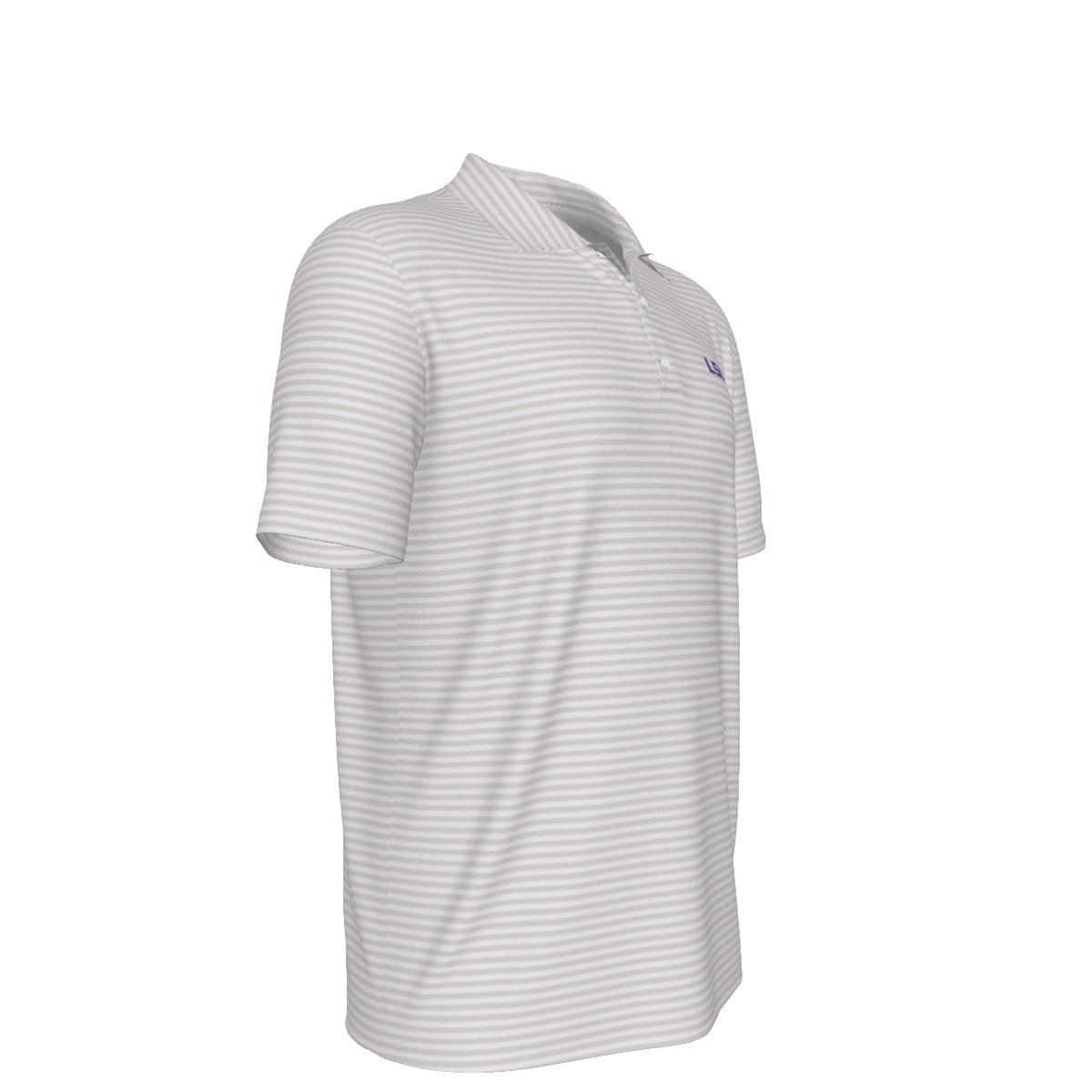 LSU Football Striped Polo - Cream
