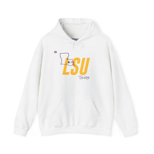 LSU Football State Hoodie