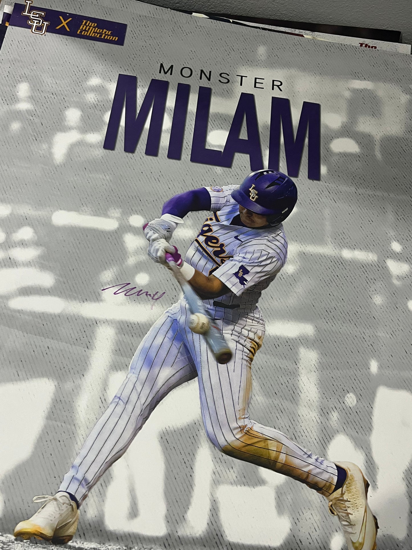 LSU Baseball Monster Milam Signed Poster