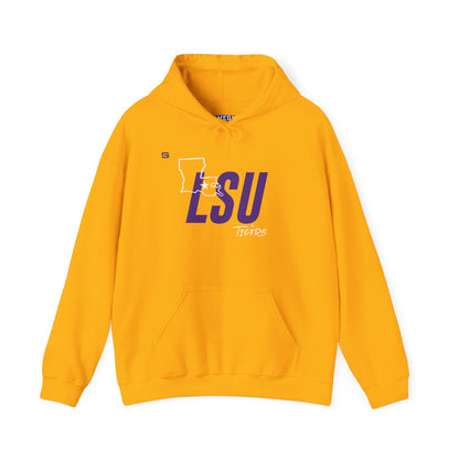 LSU Football State Hoodie