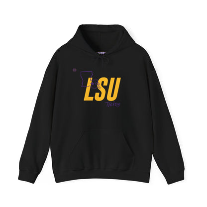 LSU Football State Hoodie