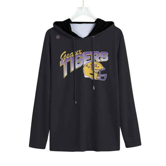 LSU Football Retro Lightweight Hoodie - Black