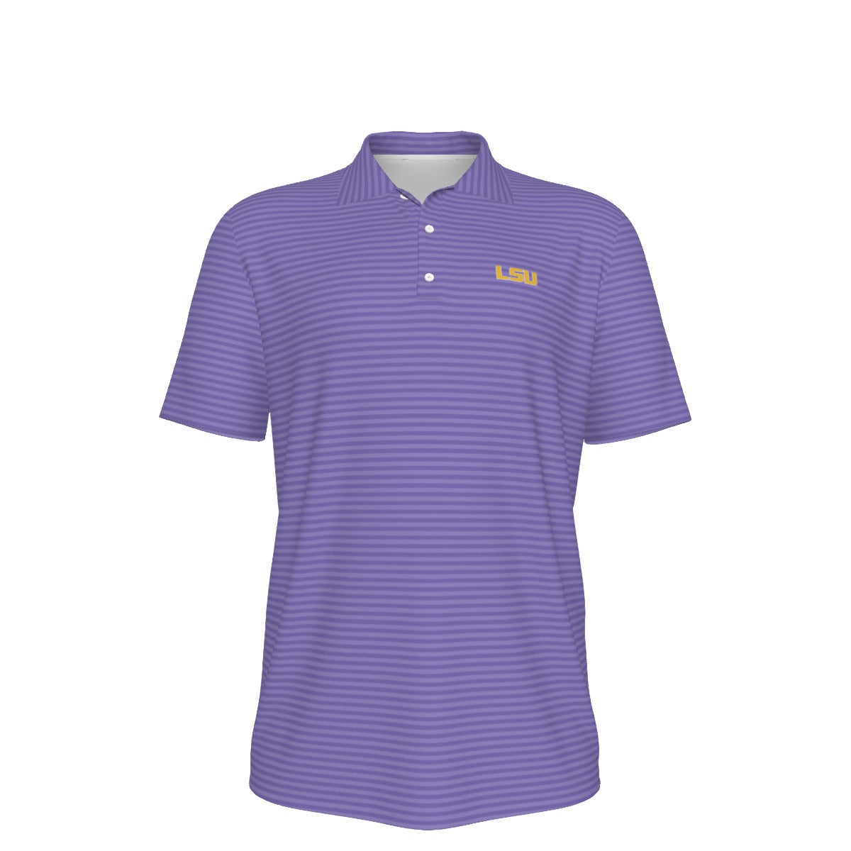 LSU Football Striped Polo - Lavender