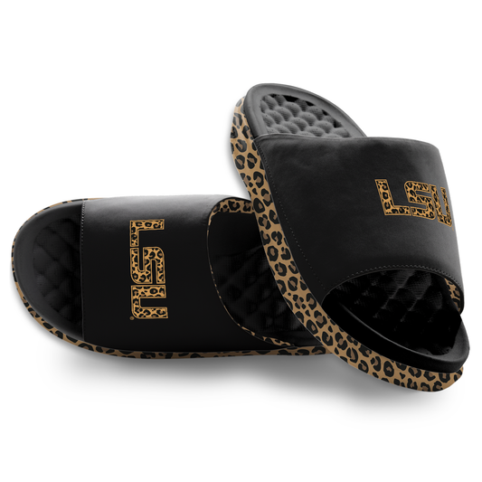 LSU Tigers Cheetah Dip Motive Slide Sandles
